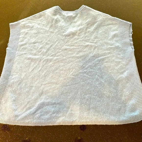 LILY PULITZER 100% Cashmere Baby Blue v-neck Poncho Sweater in Size XS/S - Picture 8 of 10
